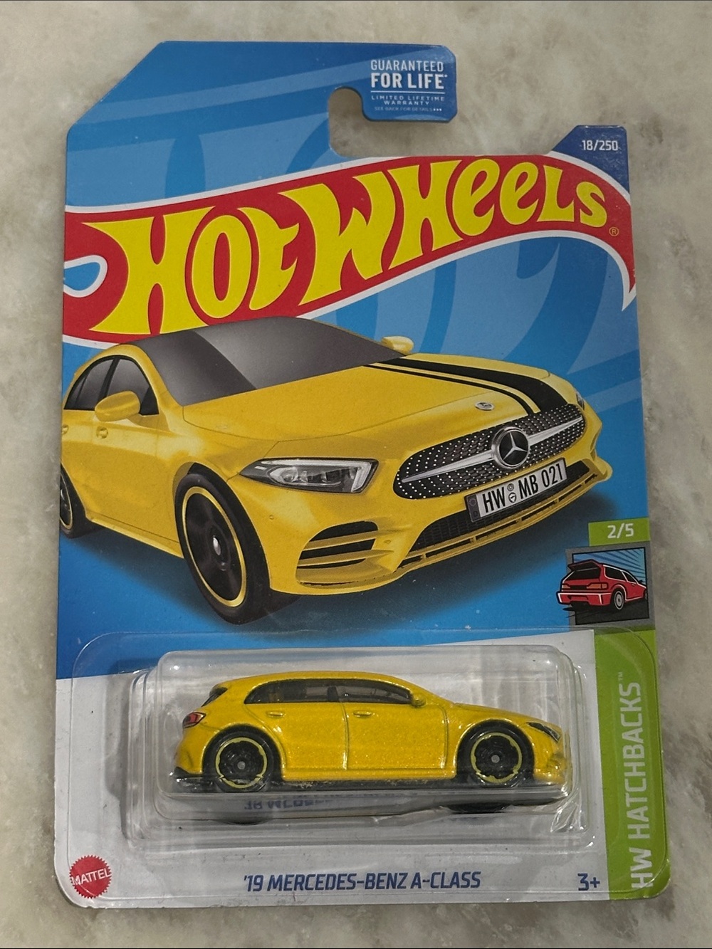 Hot Wheels '19 Mercedes-Benz A-Class Toy Car - Yellow